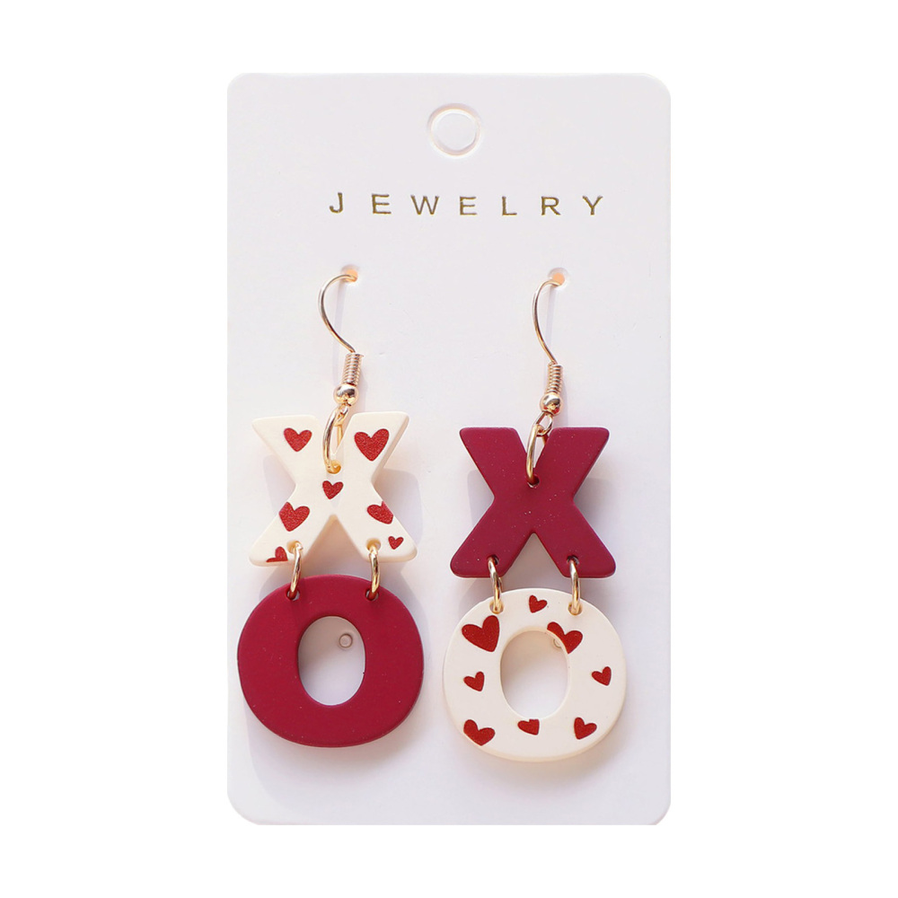 Love Heart Earrings Retro Earrings Acrylic Earrings Exquisite Gifts - Picture 13 of 13