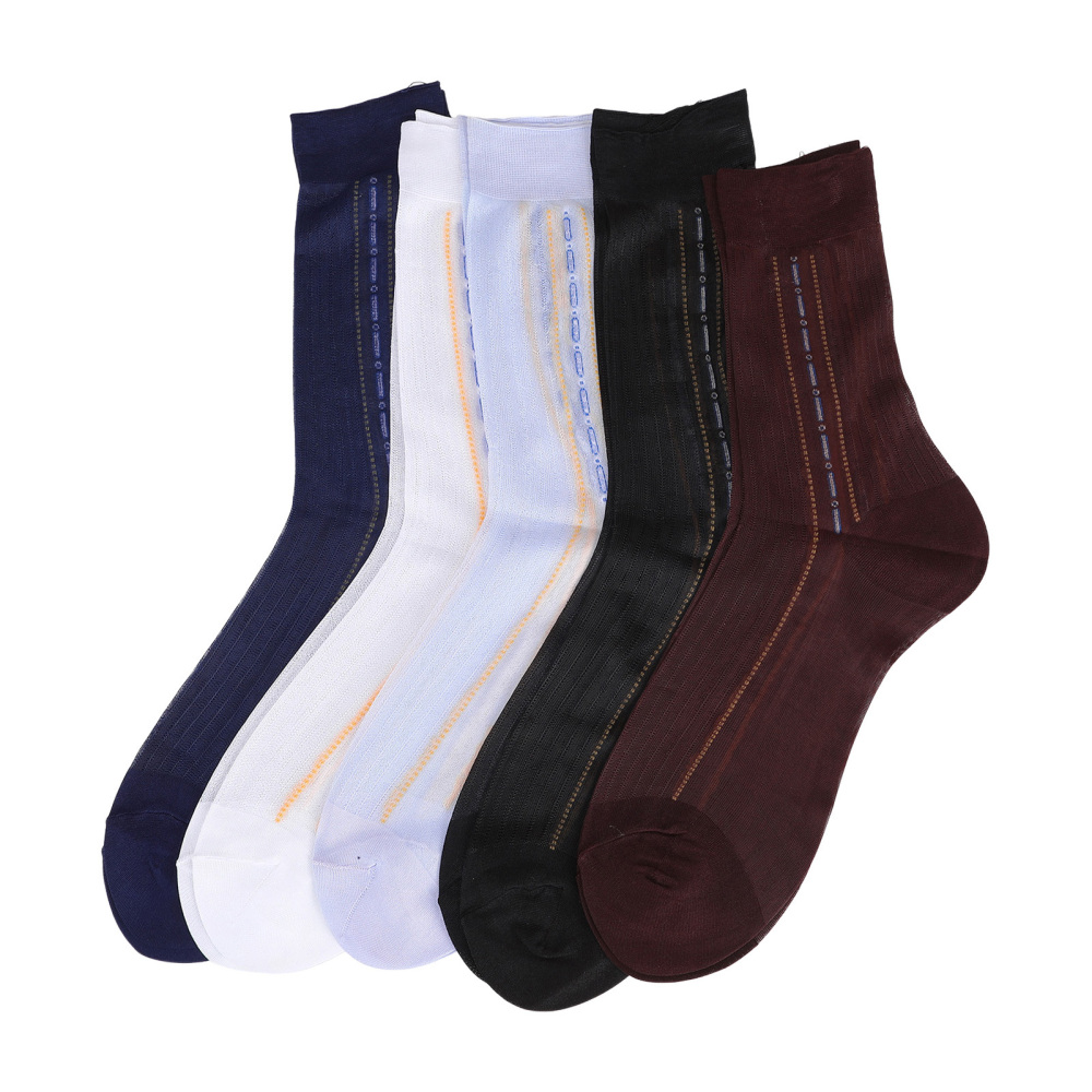 5 Pairs Mens Plain Solid Sports Ankle Athletic Socks Thin Jacquard Calf Socks US - Picture 13 of 13