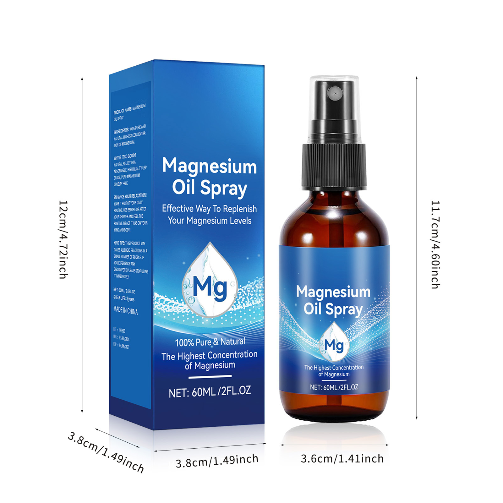 1/2/3PCS Pure Magnesium Oil Spray 100% Pure & Natural-Magnesium Oil Spray - Picture 14 of 17