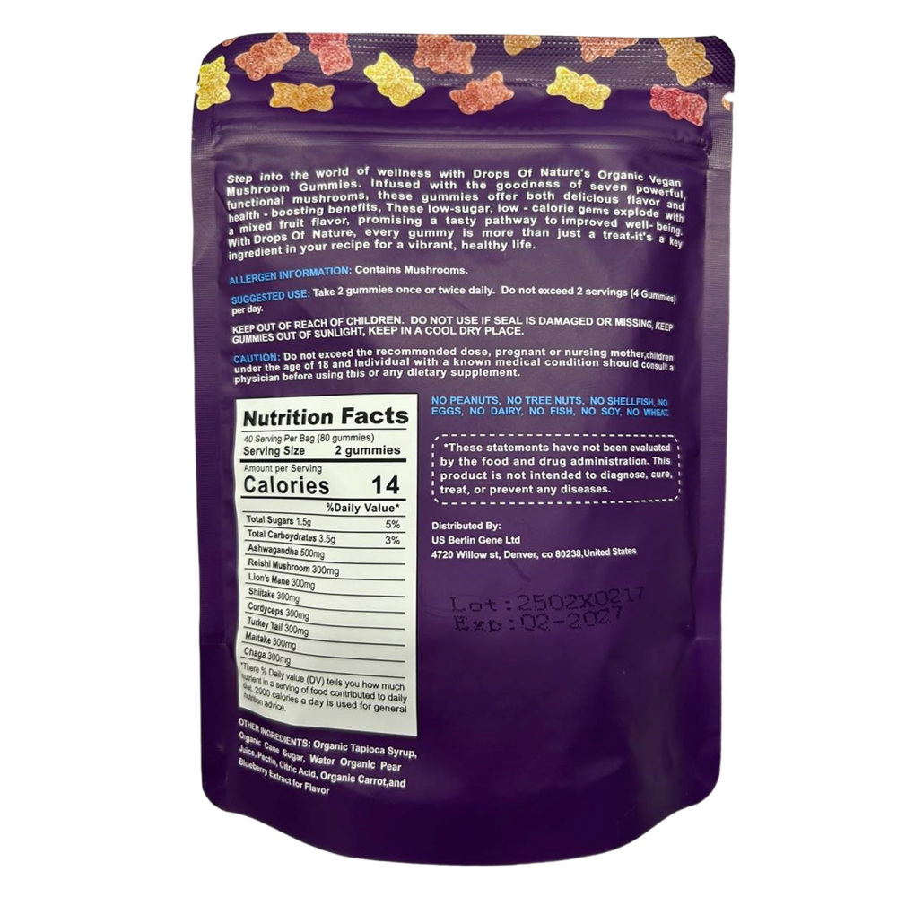 Mushroom Gummies-Supplement with Ashwagandha Functional Mushroom Gummies 1-5X - Picture 10 of 14