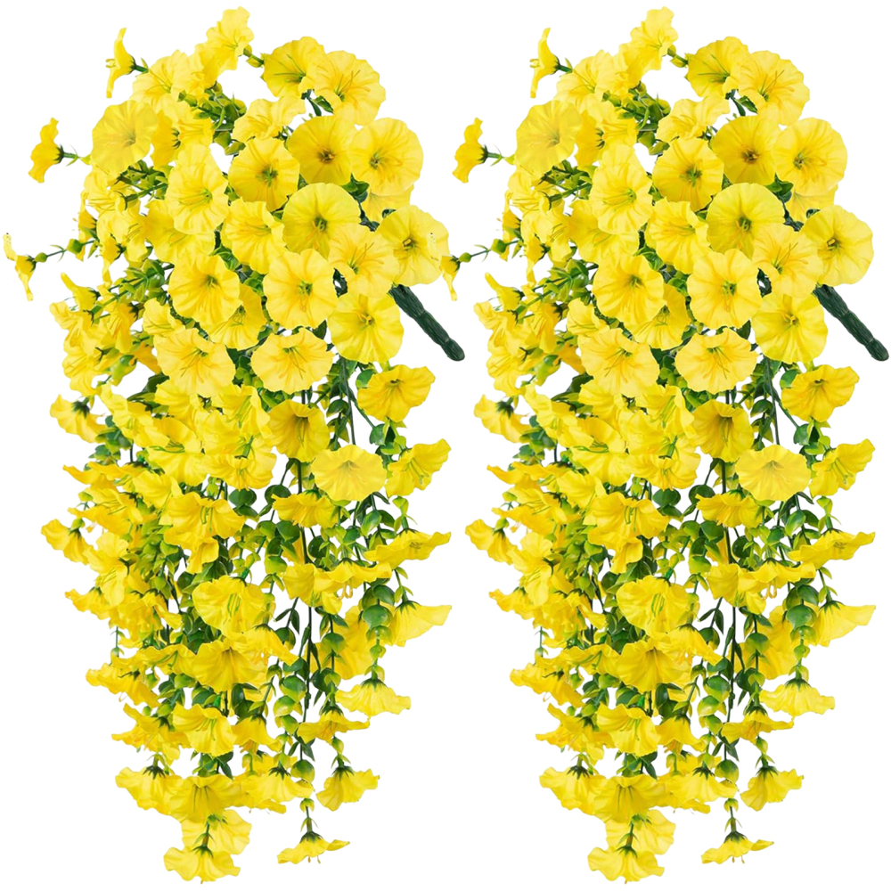 4Pcs Artificial Fake Hanging Plants Morning Glory Flowers Vine In/Outdoor Decor - Picture 16 of 20