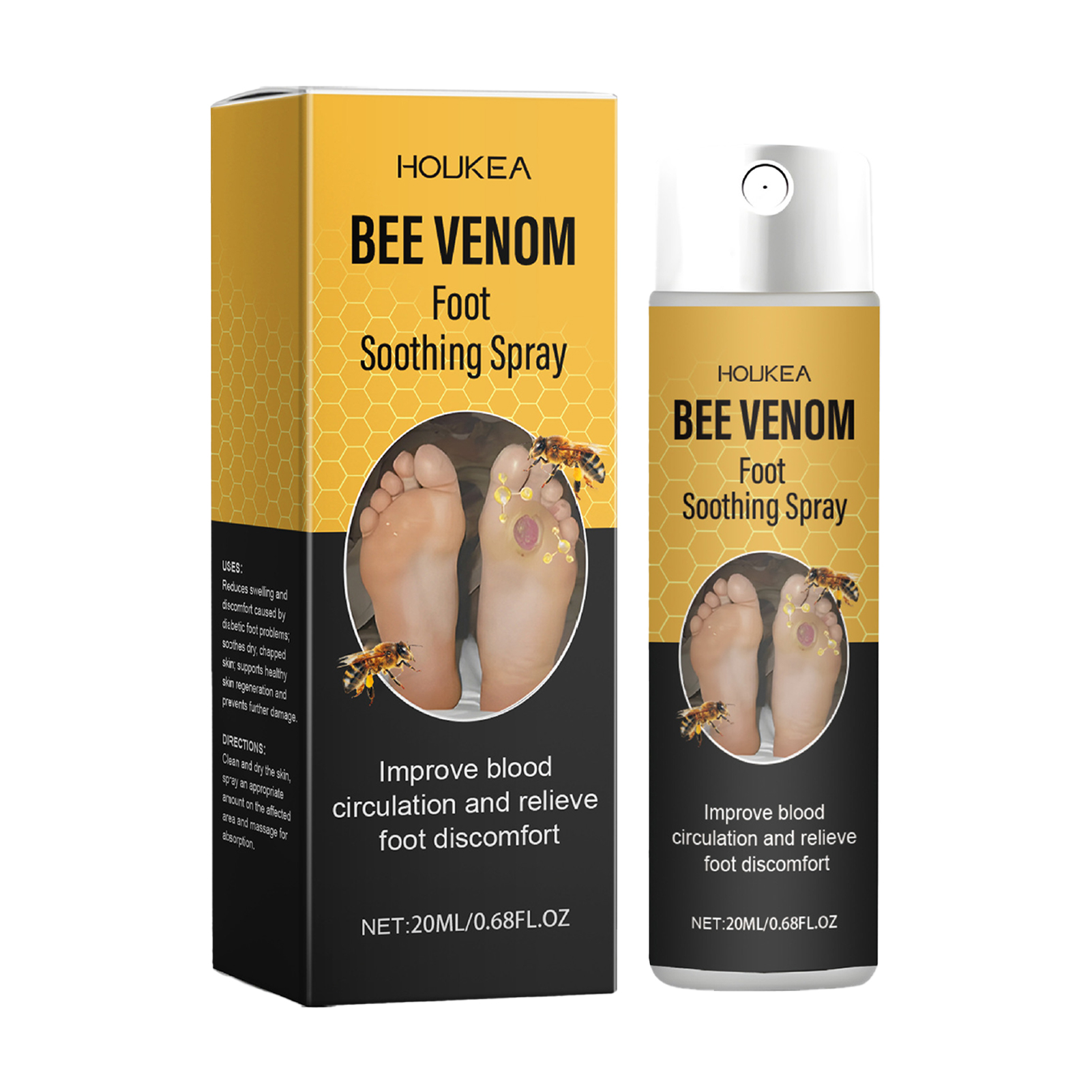 1-5X Bee Venom Foot Care Soothing Spray Deeply Nourishes Foot Sanitizer Relieve - Picture 14 of 16