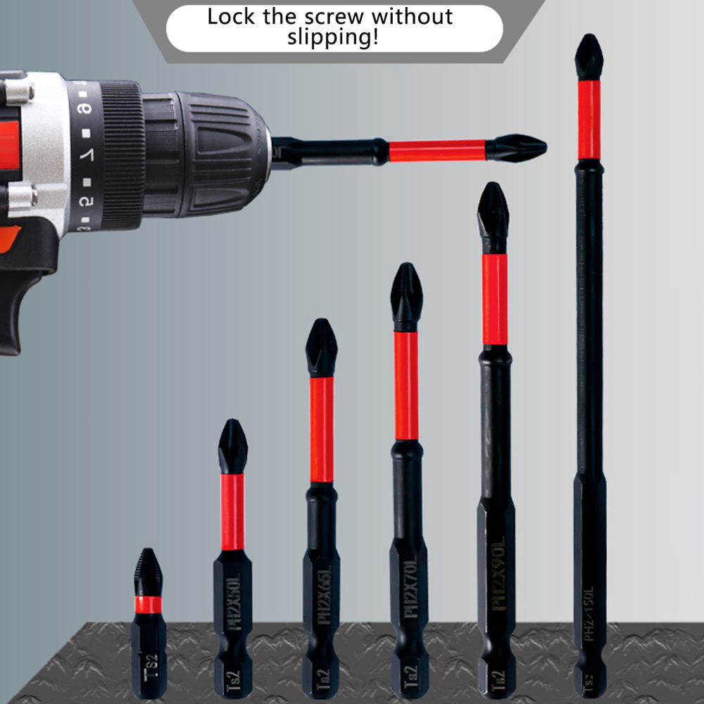 12 Anti-Slip And Shock-Proof Bits Screwdriver Bits High Hardness Strong Magnetic