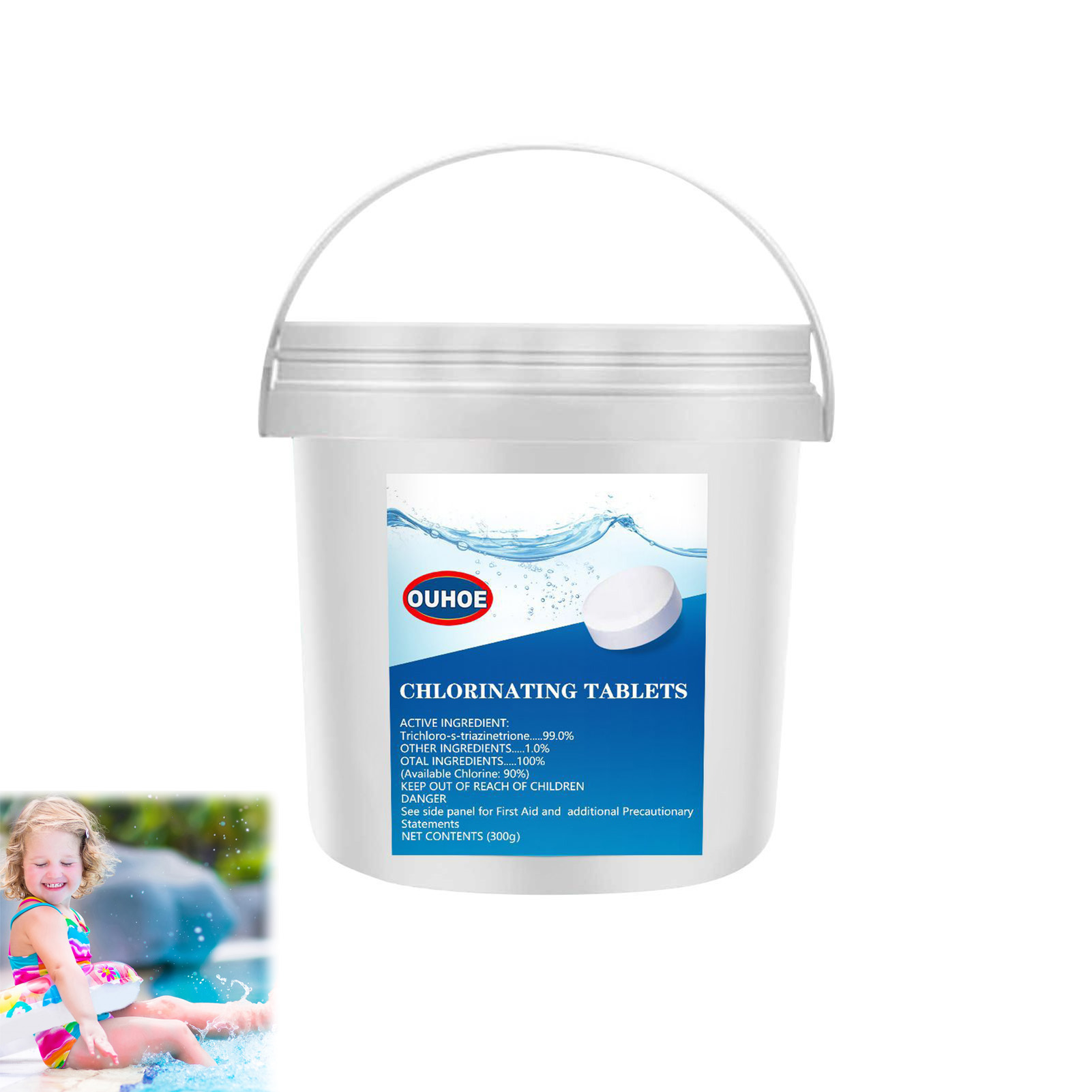 300 Pool Cleaning Tablets Floating Chlorine Hot Tub Chemical Dispenser Cleaner - Picture 15 of 16