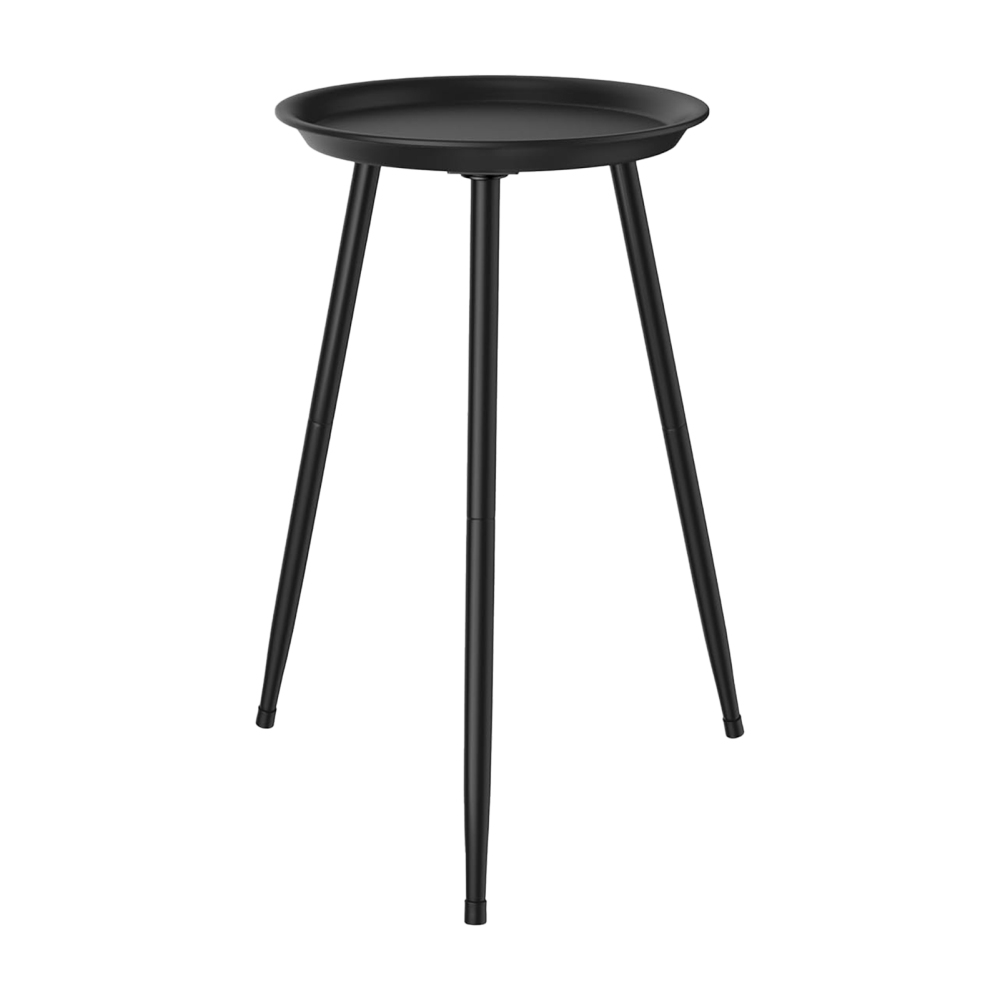 Small Black Side Table Modern Round Metal End Table Simple Circle Accent Table