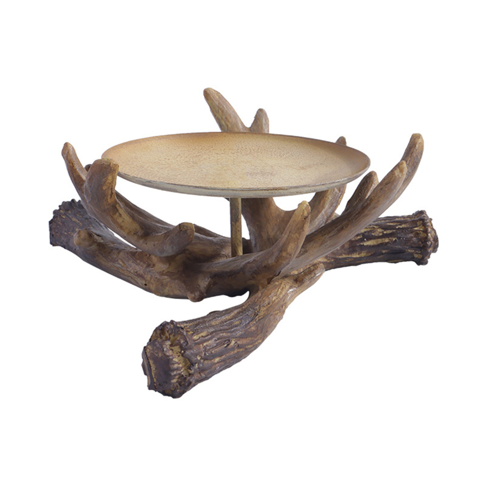 Decorative Resin Candlestick Stand Rustic Statue Decor