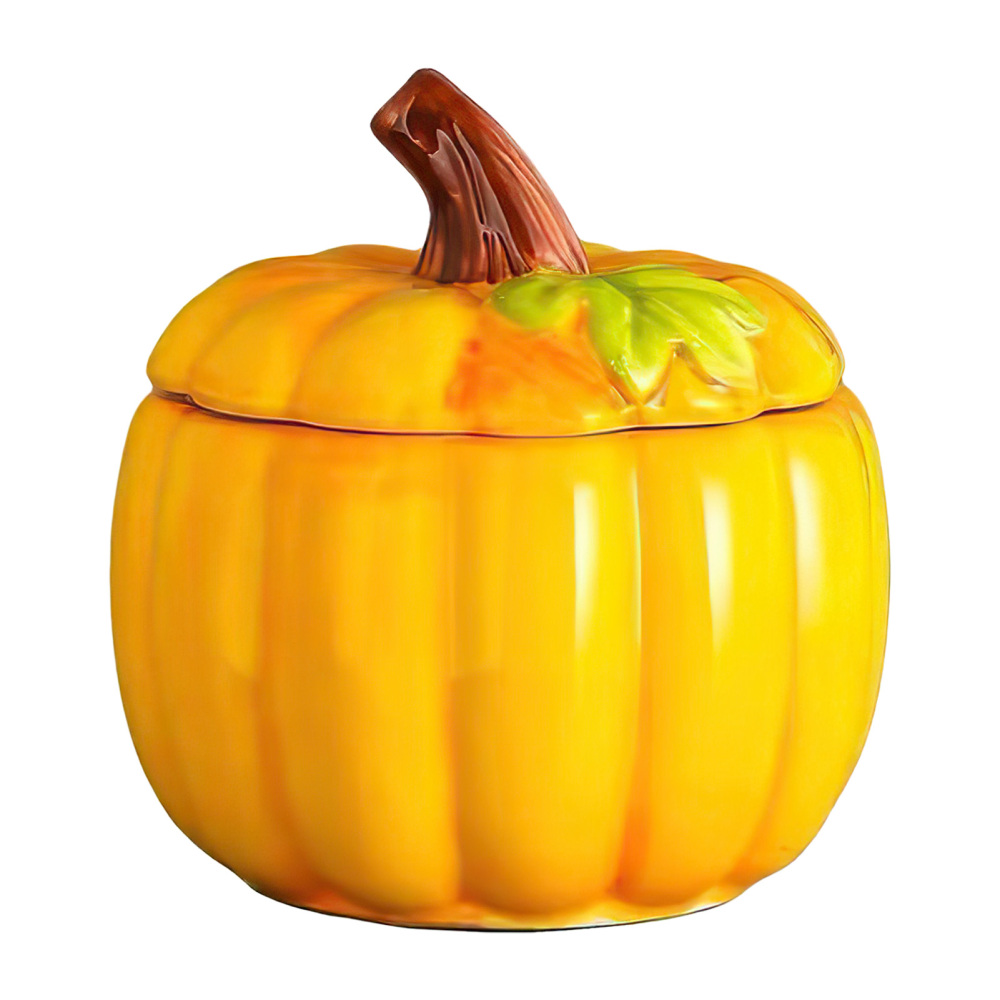 Pumpkin Food Jar Ceramic Food Storage Pot 340ml Kitchen Canister Storage Jar - Picture 13 of 16
