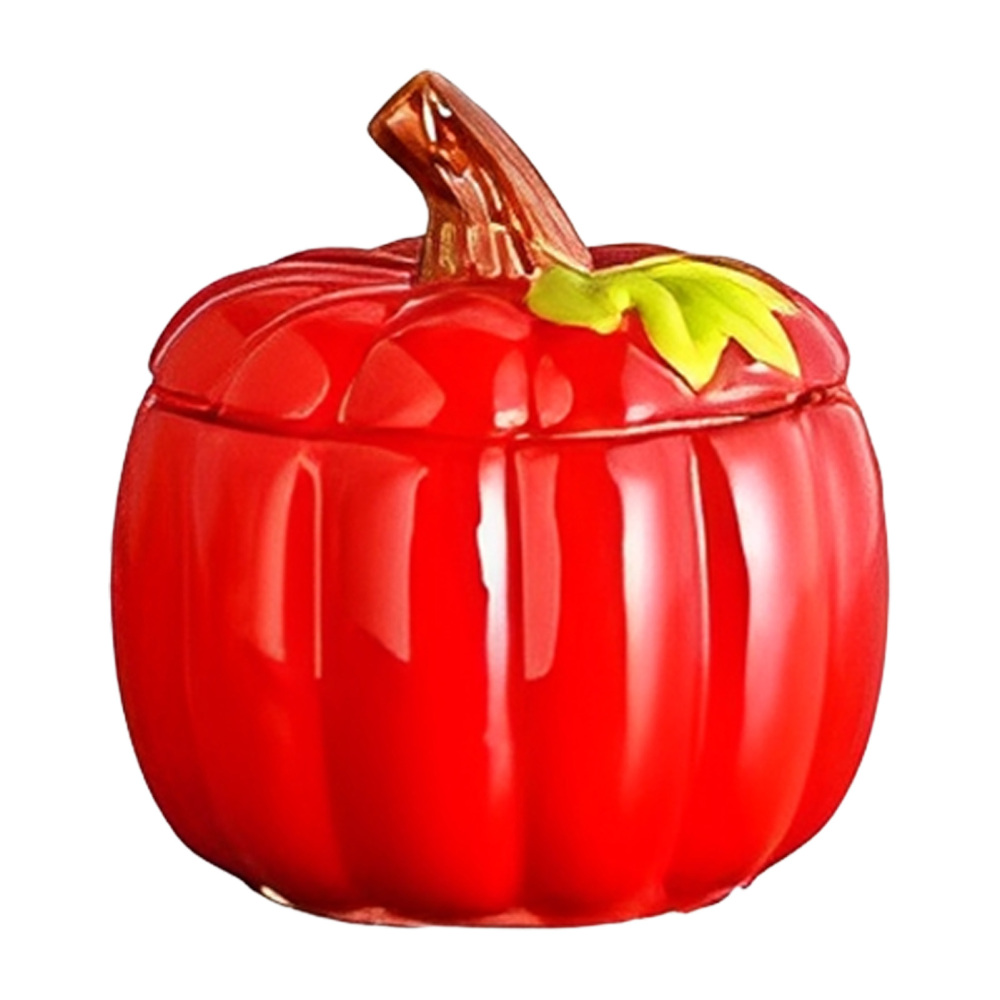 Pumpkin Food Jar Ceramic Food Storage Pot 340ml Kitchen Canister Storage Jar - Picture 14 of 16