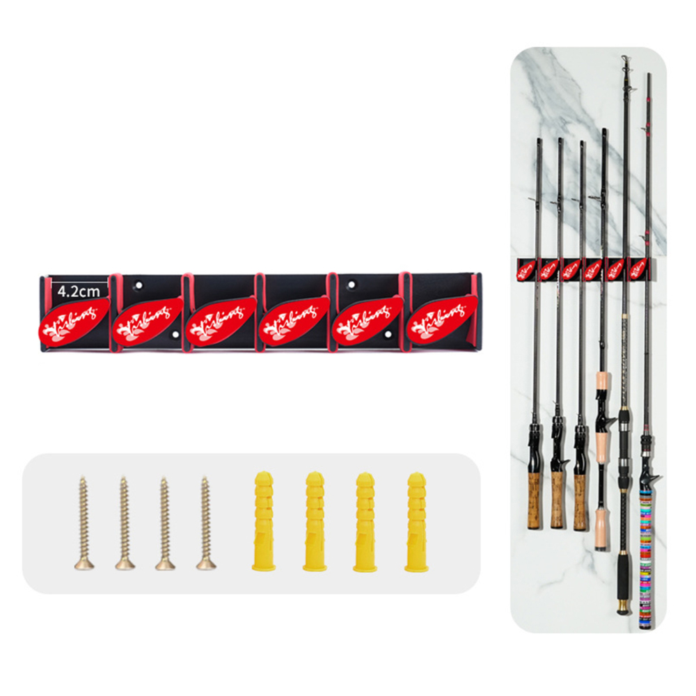Fishing Rod Holder 6 Rods Wall Mounted Pole Holder Pole Storage Stand Rack