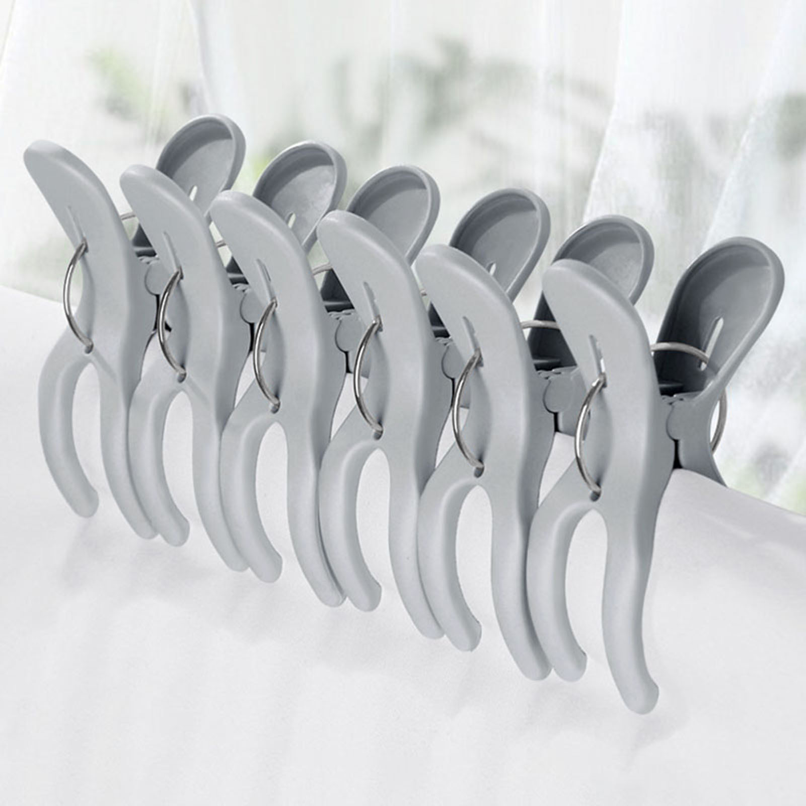 Windproof Plastic Clothespins for Bed Sheets and Quilts Drying Rack Clips Home U