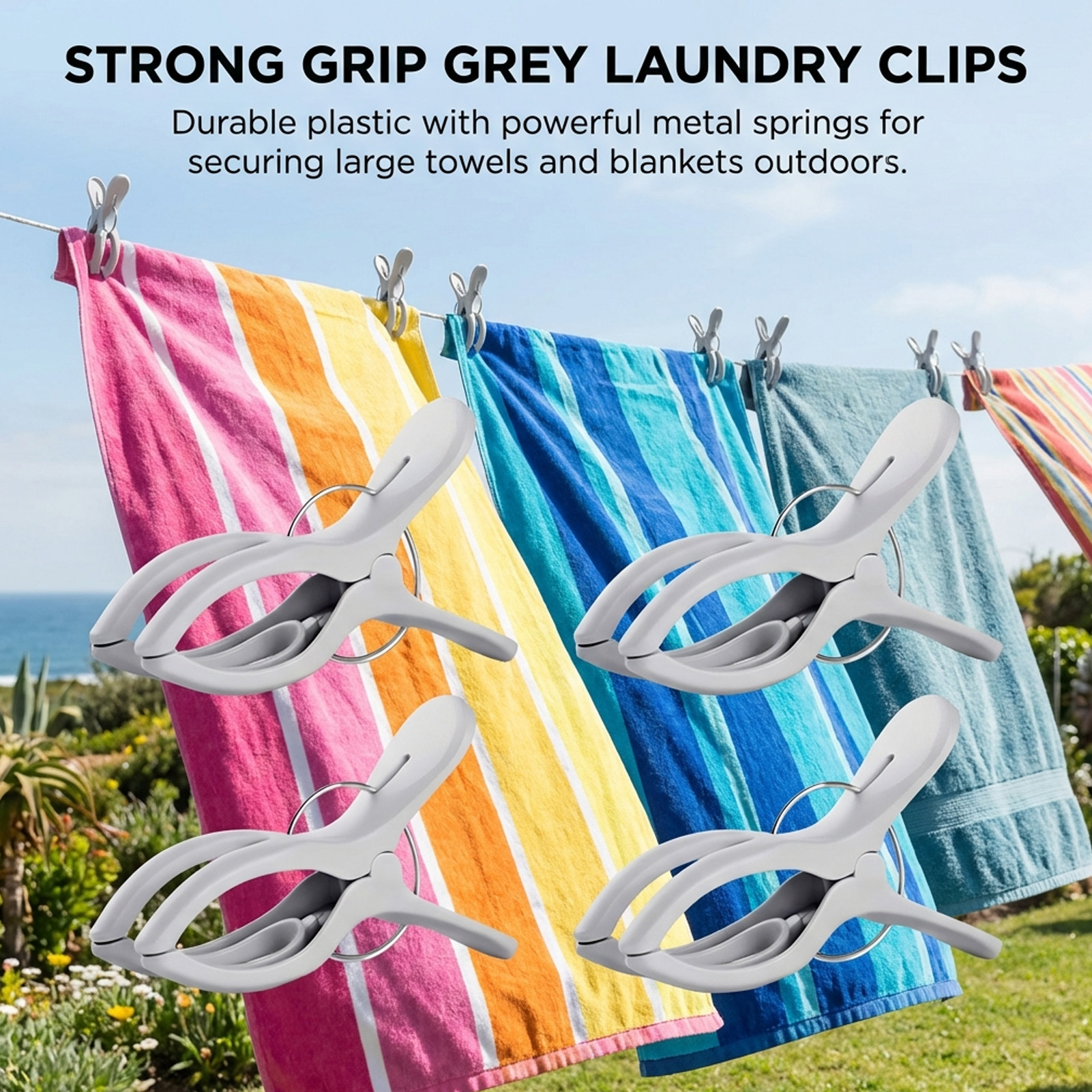 Windproof Plastic Clothespins for Bed Sheets and Quilts Drying Rack Clips Home U