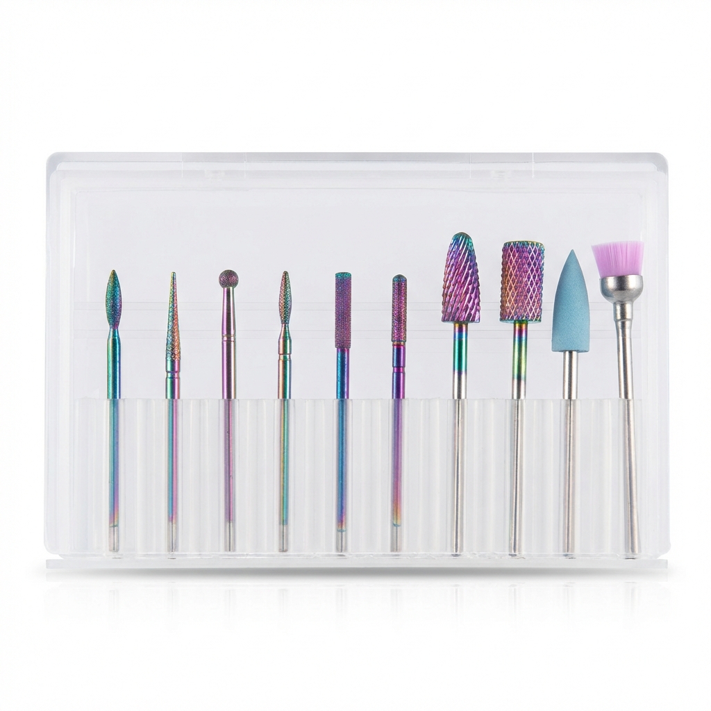 Professional Nail Drill Bit Set Tungsten Carbide Titanium Coated Cuticle Remover
