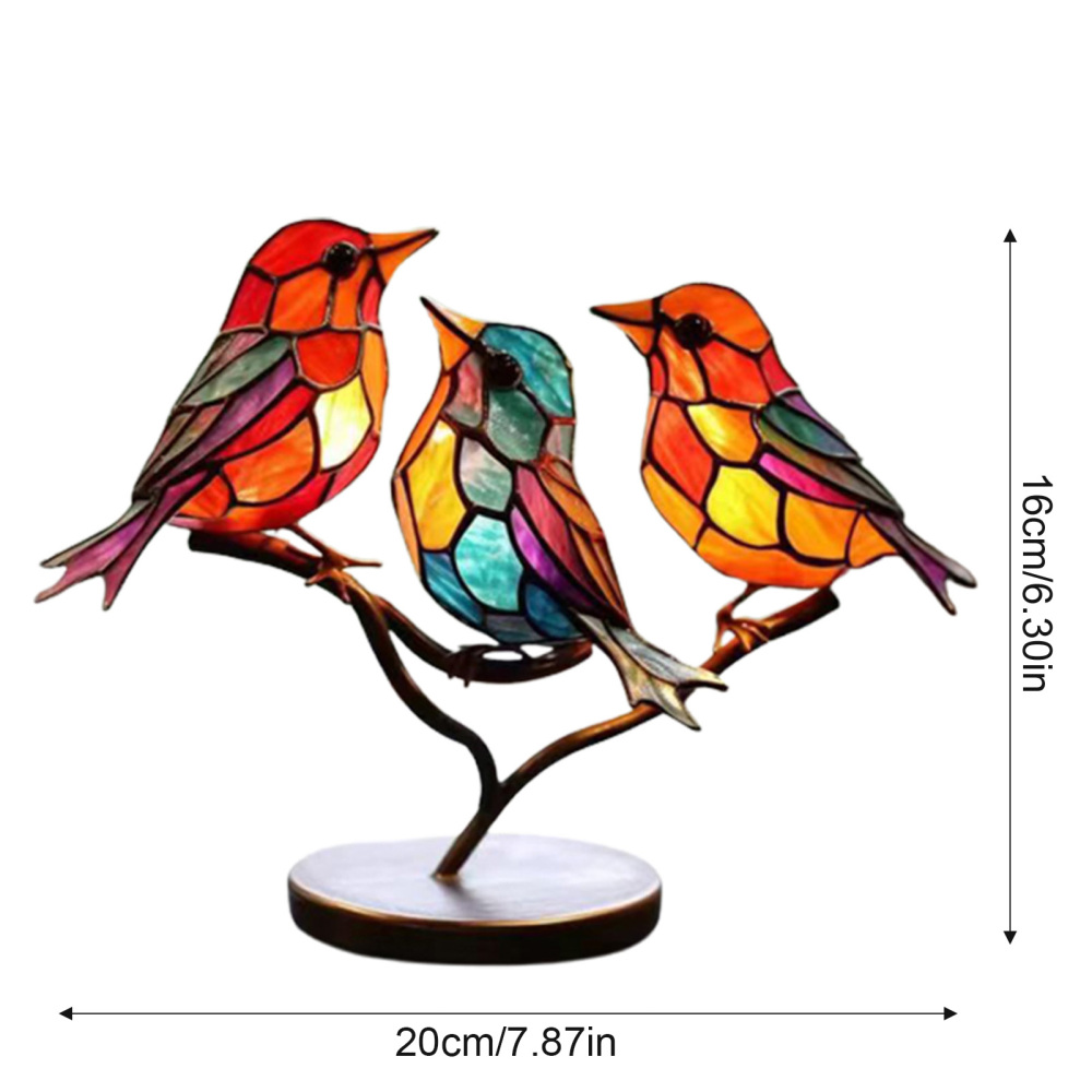 Bird Craft Statue Acrylic Ornaments Table Art Home Room Desktop Birds Decoration - Picture 9 of 11
